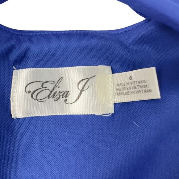 Eliza J Cobalt Blue Bodycon Strappy Cocktail Dress (6) - Picture 12 of 15